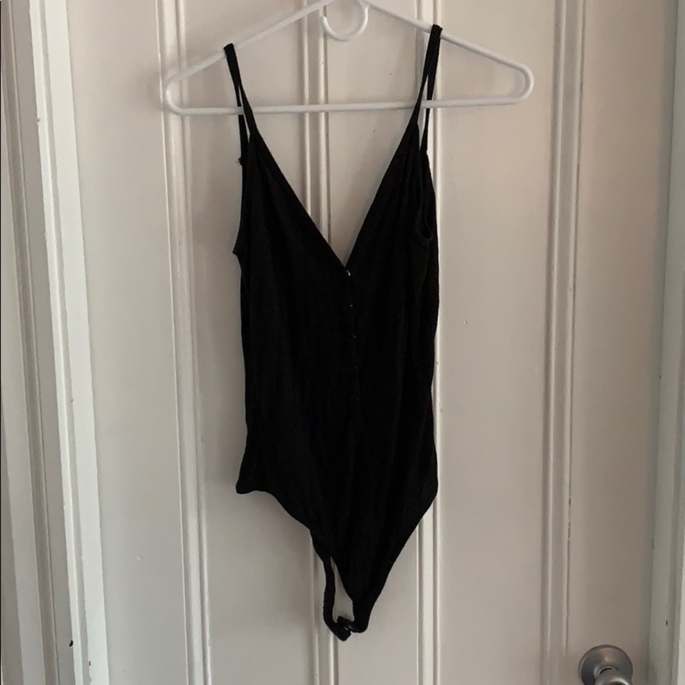 Black button up body suit